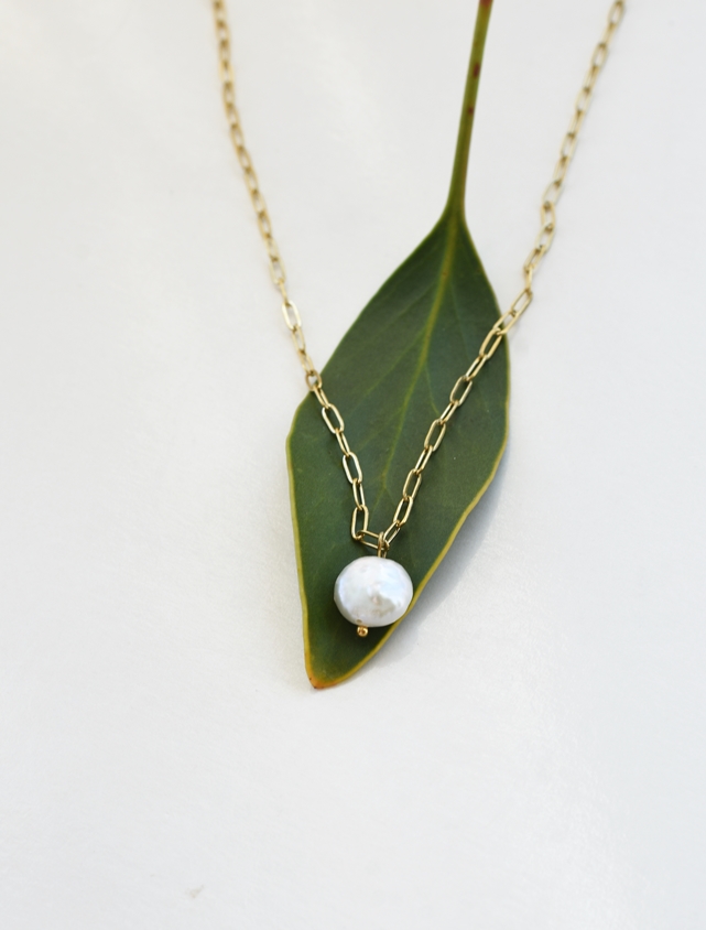 Baroque Pearl Necklace – 14K Gold Waterproof - Image 4