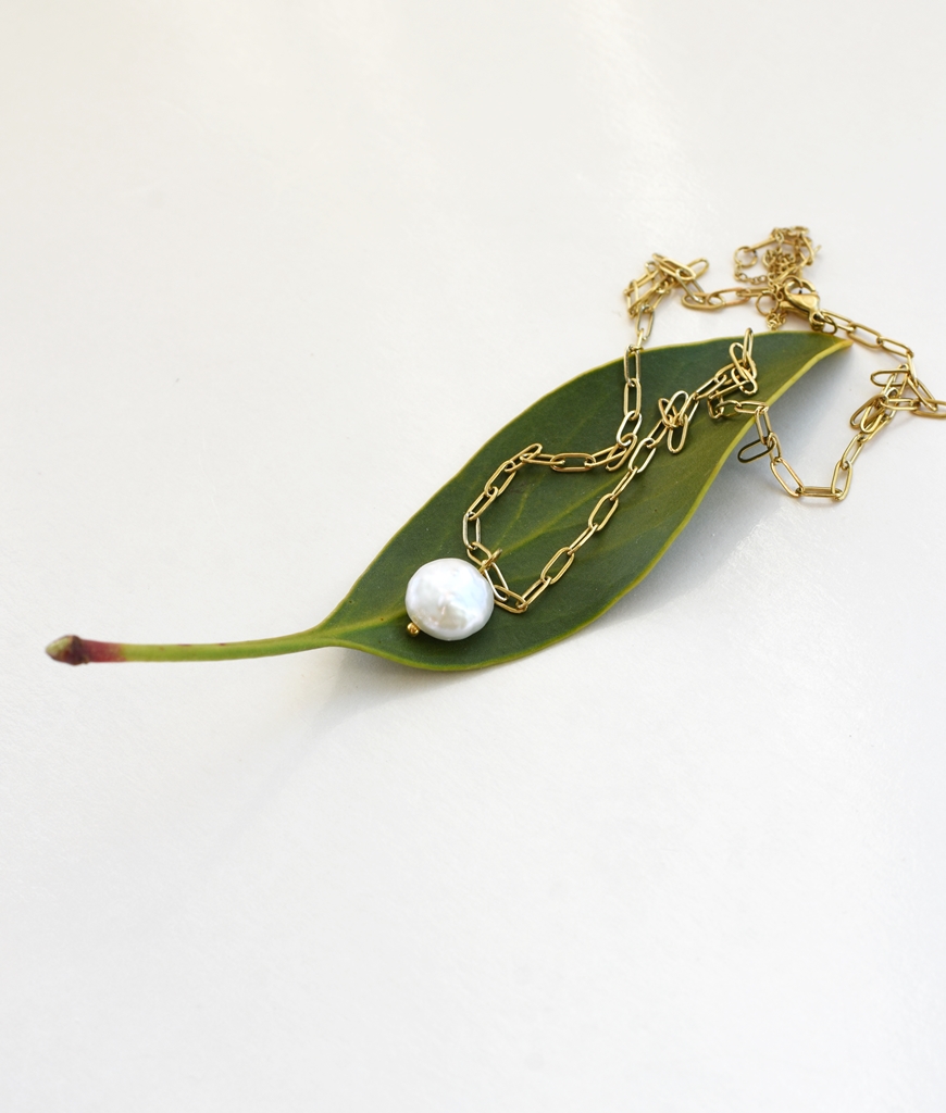 Baroque Pearl Necklace – 14K Gold Waterproof - Image 9