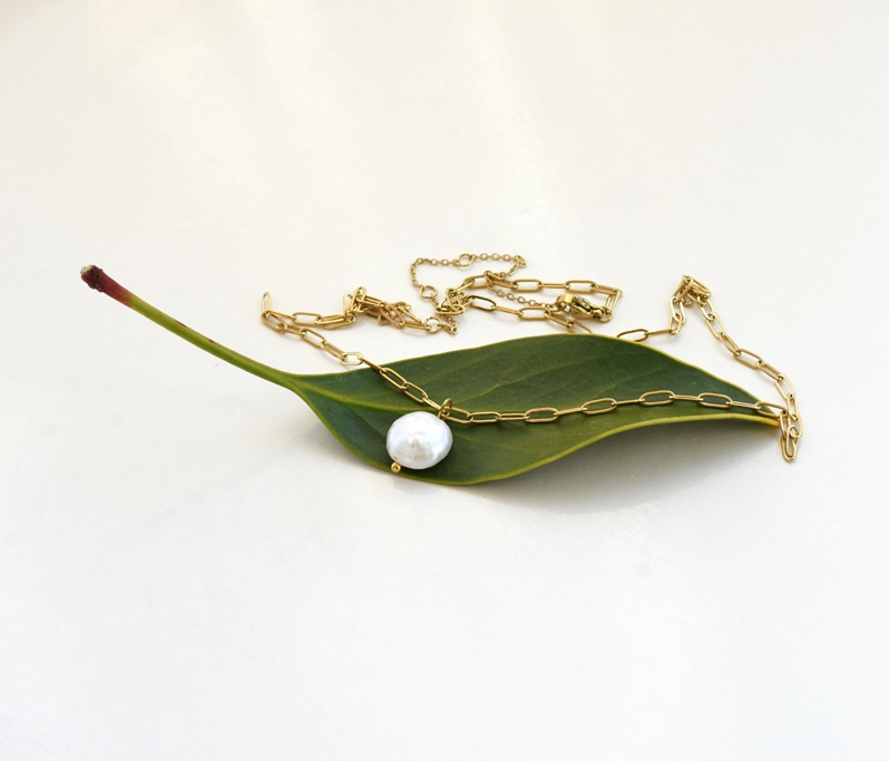 Baroque Pearl Necklace – 14K Gold Waterproof - Image 5