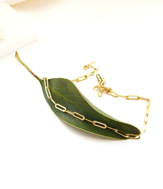 Classic Paperclip Necklace (BOLD) – 14k Gold Waterproof - Image 3