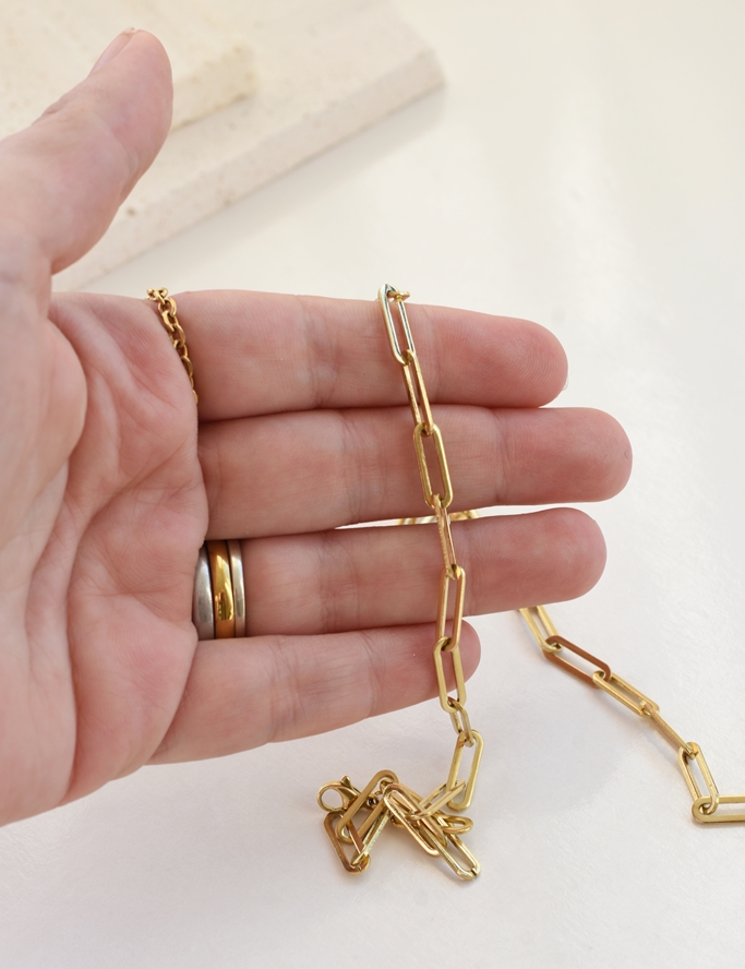 Classic Paperclip Necklace (BOLD) – 14k Gold Waterproof - Image 7