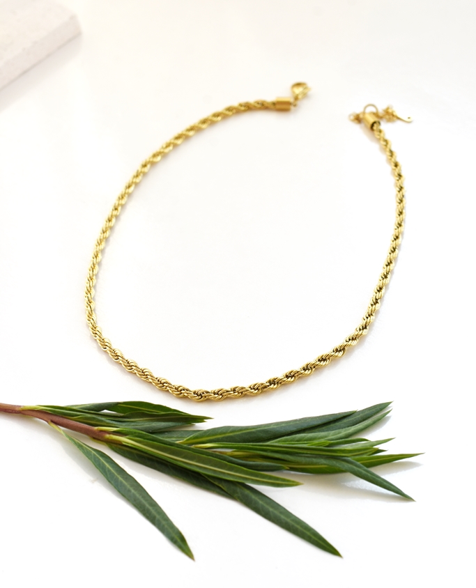 Twist Rope Chain Necklace (Chunky) – 14K Gold Waterproof - Image 3