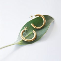 Classic Plain Jane Gold Hoops 25mm – 18K Gold Waterproof Earrings