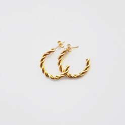 Twisted Hoops 25mm – 18K Gold Waterproof Earrings