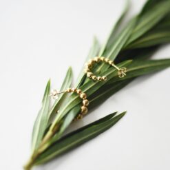Golden Beaded Hoops – 18K Gold Waterproof Earrings