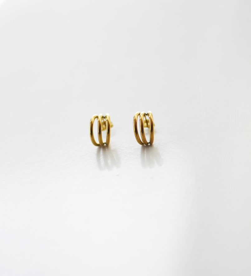 Triple Stack Hoops – 18K Gold Waterproof Earrings - Image 8