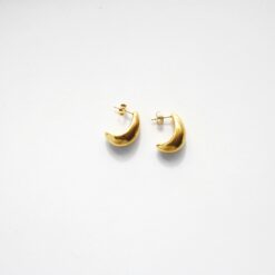 Bold Crescent Hoops - 18k Gold Waterproof earrings