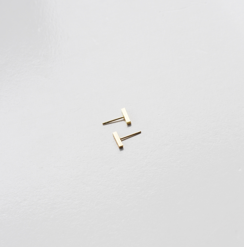 Plain Jane Bar Studs - 18k Gold Waterproof Earrings - Image 7