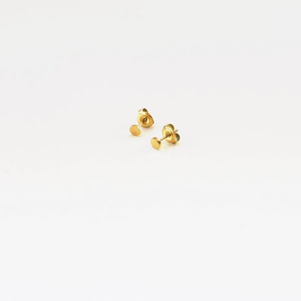 Tiny Solid Circle Studs– 18K Gold Waterproof Earrings