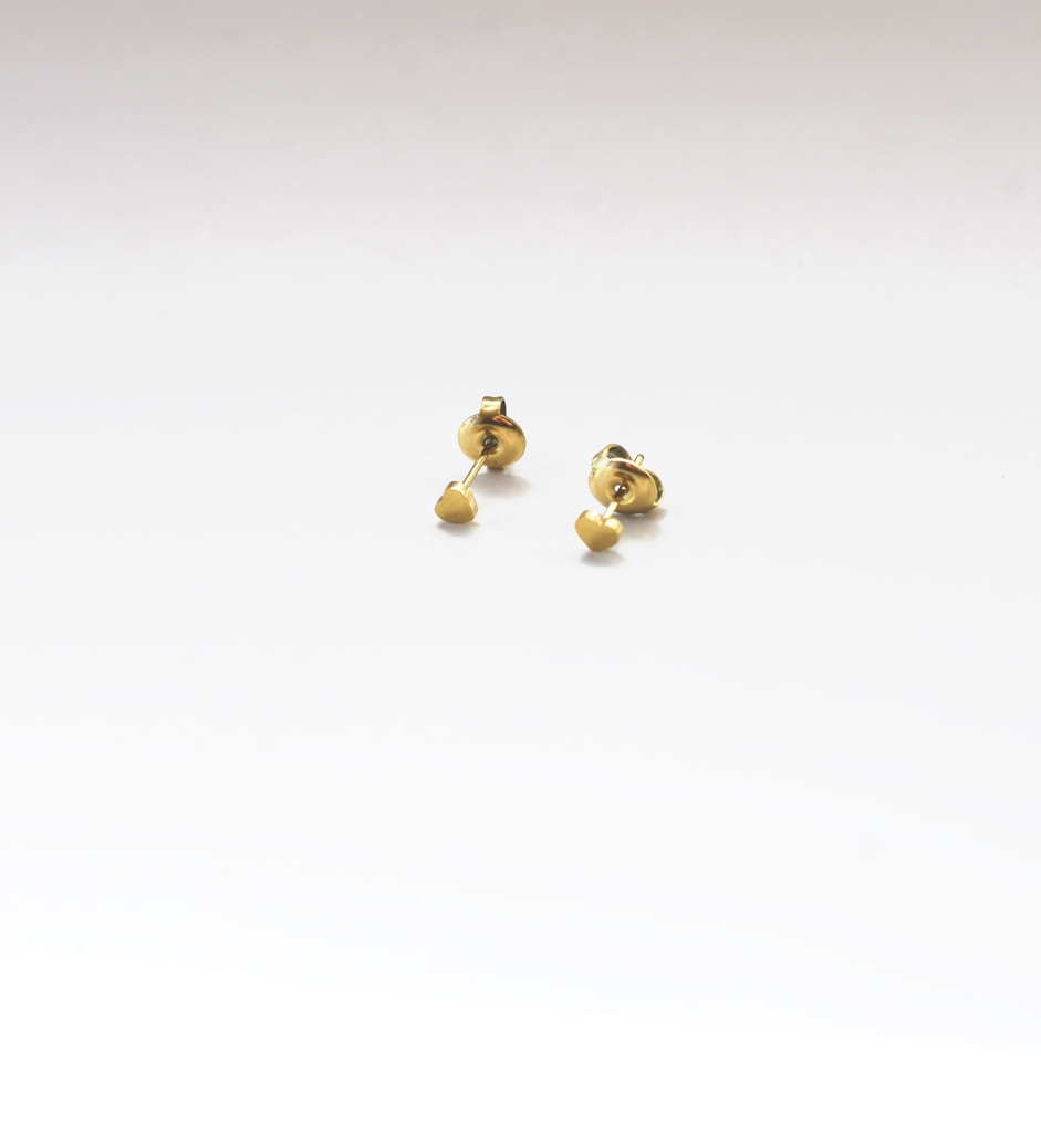 Tiny Heart Studs – 18K Gold Waterproof Earrings - Image 3