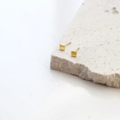 Tiny Square Studs - 18k Gold Waterproof Earrings