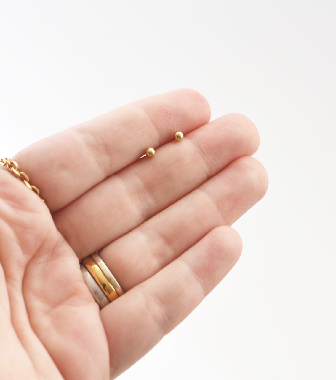 Plain Jane Ball Studs– 18K Gold Waterproof Earrings - Image 8