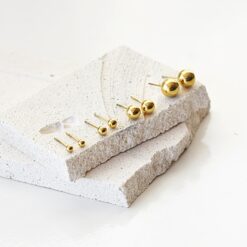 Plain Jane Ball Studs– 18K Gold Waterproof Earrings