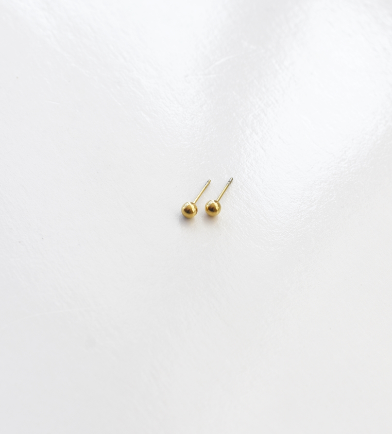 Plain Jane Ball Studs– 18K Gold Waterproof Earrings - Image 3