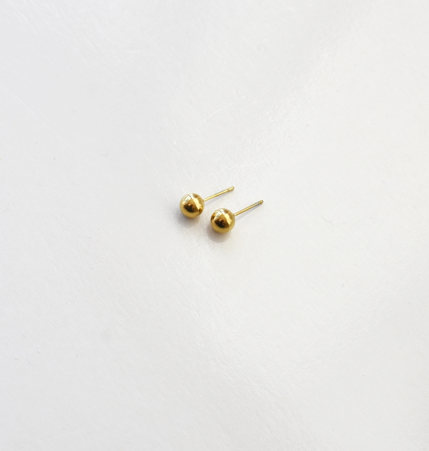 Plain Jane Ball Studs– 18K Gold Waterproof Earrings - Image 12