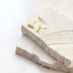 Plain Jane Bar Studs - 18k Gold Waterproof Earrings