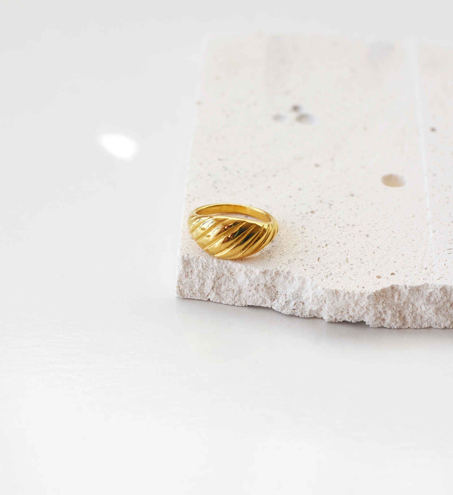 Twisted Dome Statement Ring – 18K Gold Waterproof - Image 5