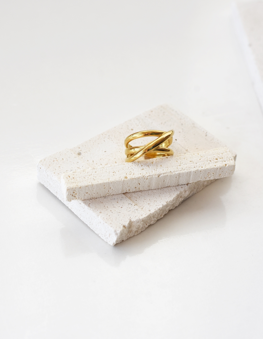 Stacked Band Ring – 18K Gold Waterproof - Image 2