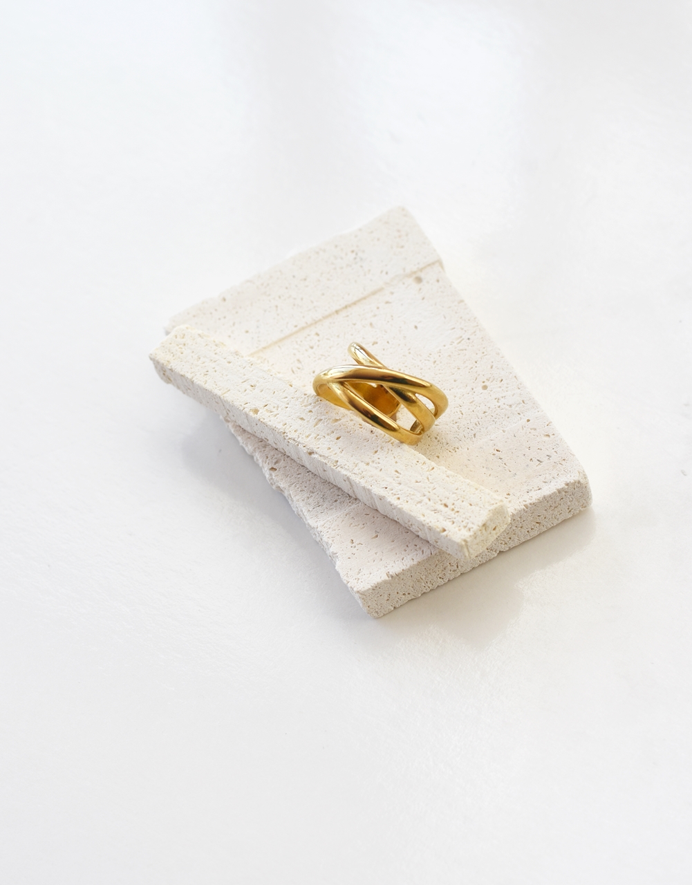 Stacked Band Ring – 18K Gold Waterproof - Image 3