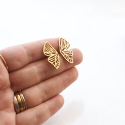 Butterfly Wing Cut-out Studs – 18K Gold Waterproof Earrings