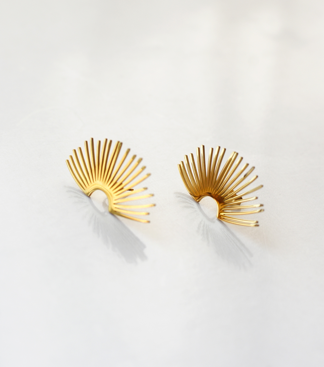 Sunburst Statement Studs – 18K Gold Waterproof Earrings - Image 5