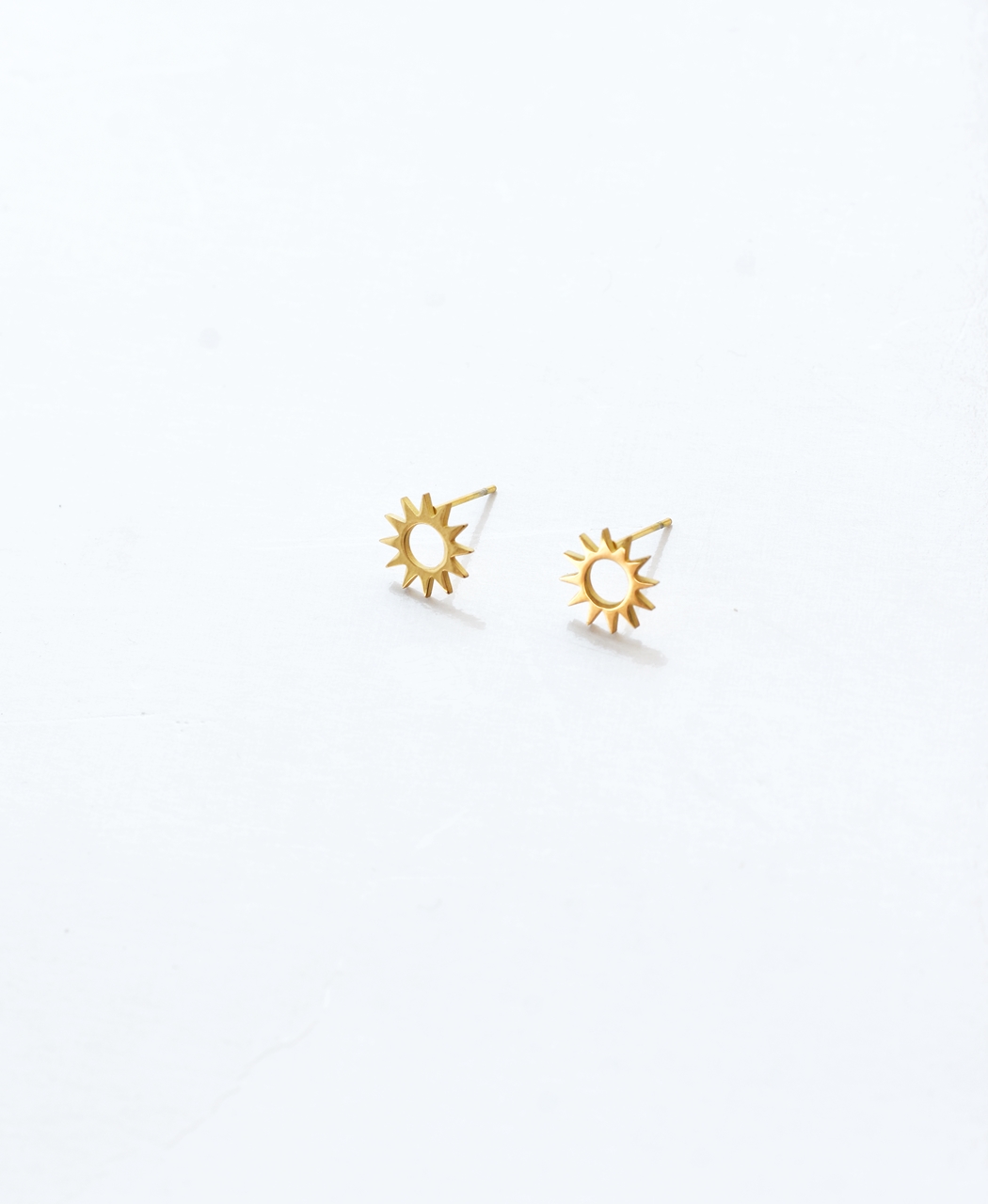 Little Sunburst Studs – 18K Gold Waterproof Earrings - Image 3