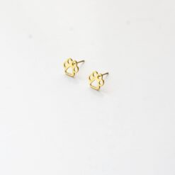 Paw Print Studs – 18K Gold Waterproof Earrings0