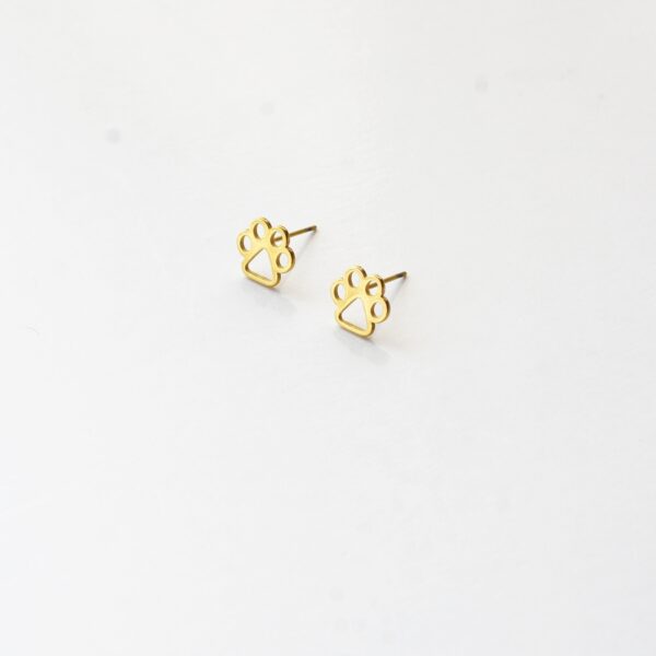 Paw Print Studs – 18K Gold Waterproof Earrings0