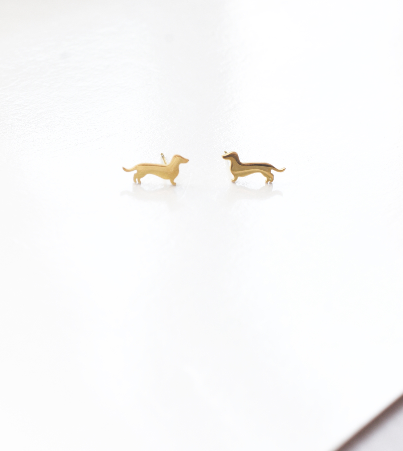 Dachshund Studs – 18K Gold Waterproof Sausage Dog Earrings - Image 4