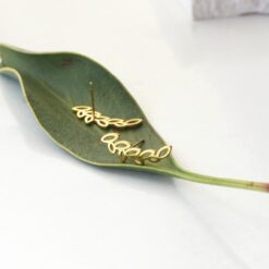 Elegant Curved Leaf Crawlers – 18K Gold Waterproof Stud earrings