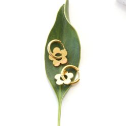 Flower Hoops Simplistic  – 18K Gold Waterproof Earrings