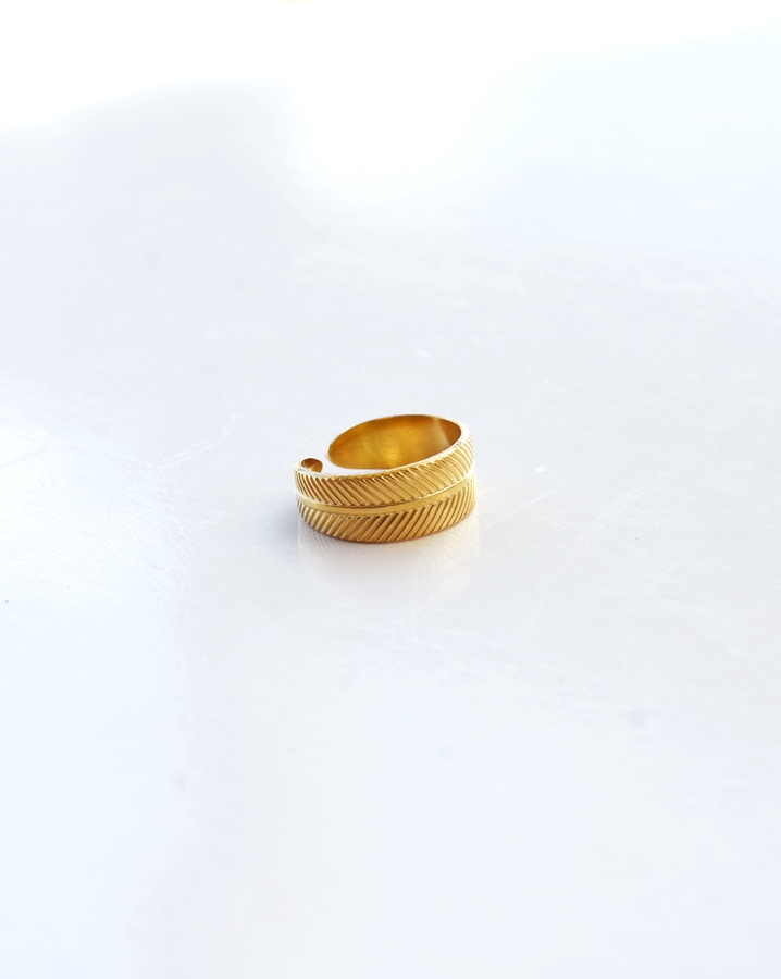 Leaf Wrap Ring – 18K Gold Waterproof - Image 2