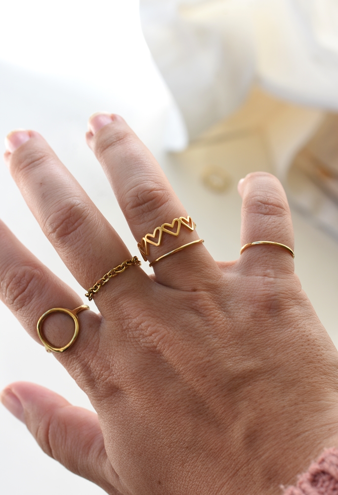 Endless Hearts Ring – 18K Gold Waterproof - Image 7