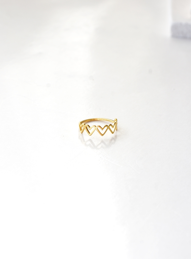 Endless Hearts Ring – 18K Gold Waterproof - Image 3