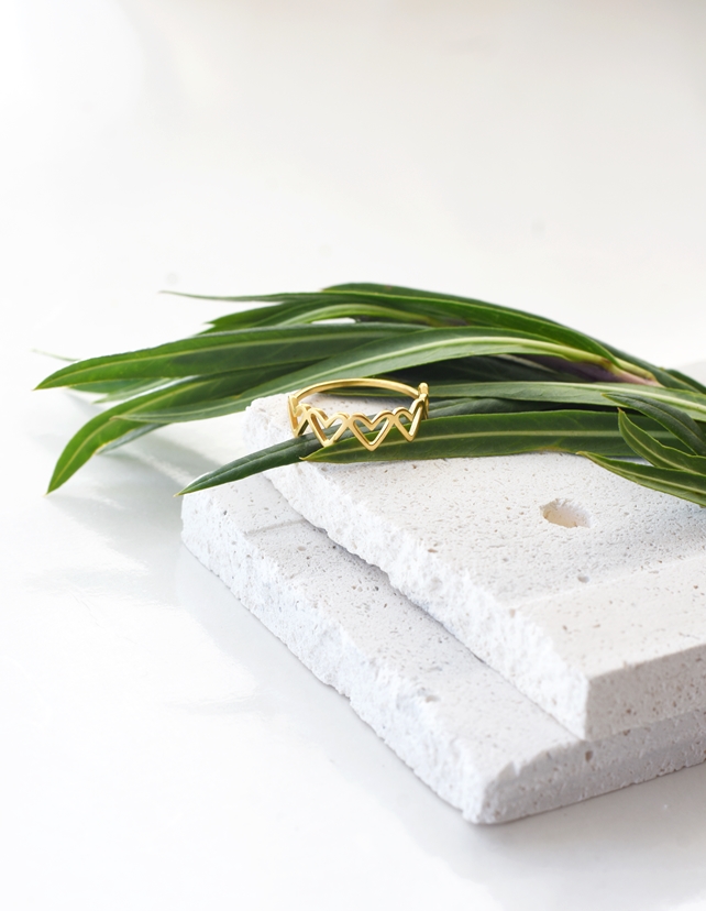 Endless Hearts Ring – 18K Gold Waterproof - Image 4