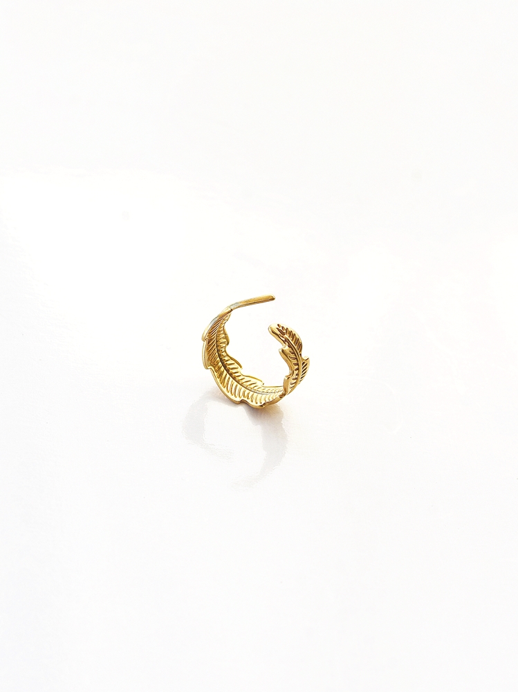 Feather Wrap Ring – 18K Gold Waterproof