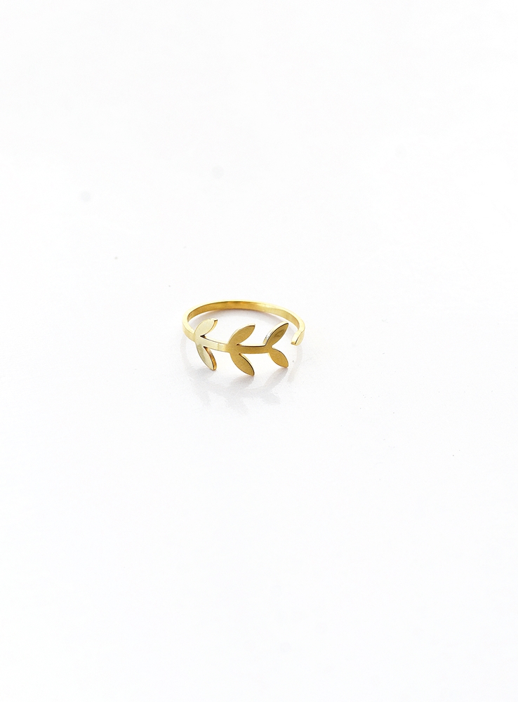 Botanical Leaf Ring – 18K Gold Waterproof - Image 2