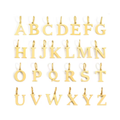 Classic Uppercase Letter ~Alphabet Charm Pendant~14K Gold Waterproof