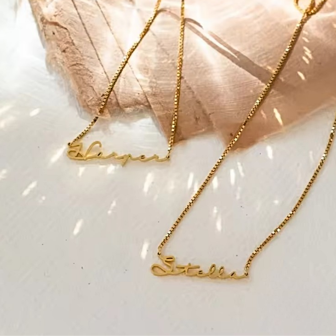 Golden Script Name Bracelet – 14K Gold Waterproof Or Silver - Image 5