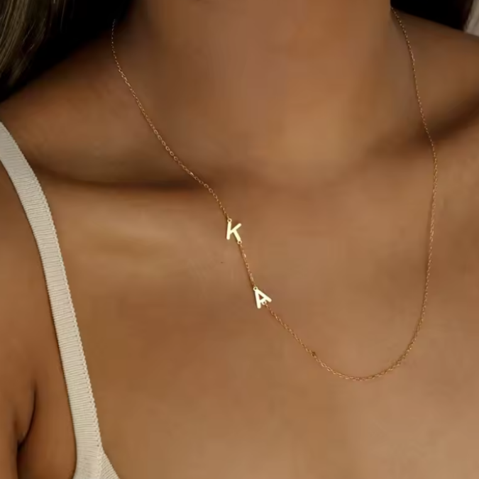 Initial Drift Letter Necklace – 14K Gold Waterproof Or Silver