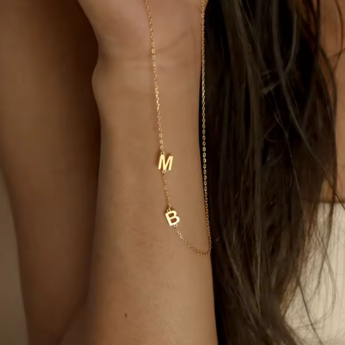Initial Drift Letter Necklace – 14K Gold Waterproof Or Silver - Image 2