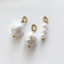 Freshwater Pearl Luxe Charm Pendant Collection – 14K Gold Waterproof