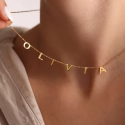 Block-Letter Name Necklace – 14K Gold Or Silver Waterproof