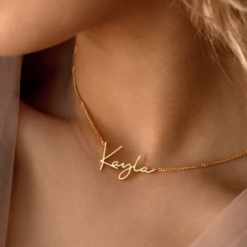 Golden Script Name Necklace – 14K Gold Waterproof Or Silver