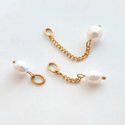 Pearl Drop Charm Pendant Collection – 14K Gold Waterproof