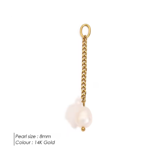 Pearl Drop Charm Pendant Collection – 14K Gold Waterproof - Image 6