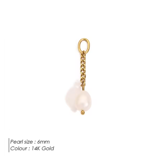 Pearl Drop Charm Pendant Collection – 14K Gold Waterproof - Image 5