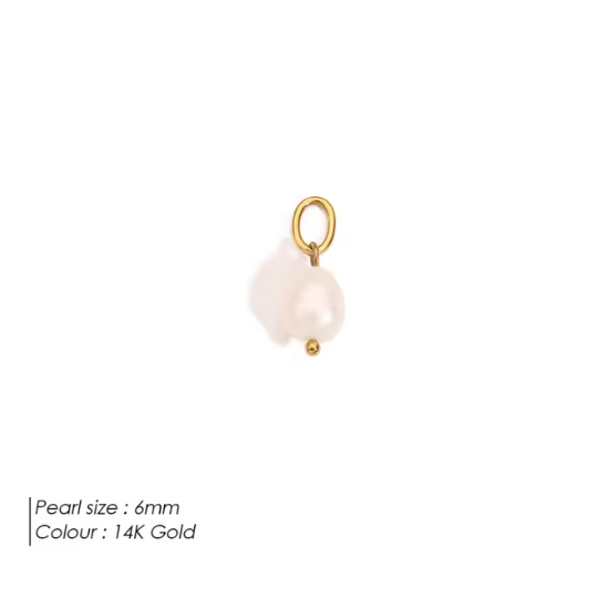 Pearl Drop Charm Pendant Collection – 14K Gold Waterproof - Image 4