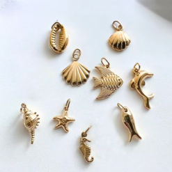 Ocean Treasures Charm Pendant Collection – 14K Gold Waterproof