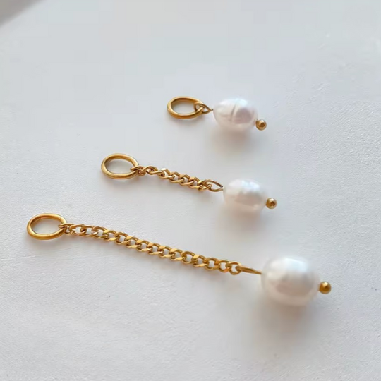 Pearl Drop Charm Pendant Collection – 14K Gold Waterproof - Image 2